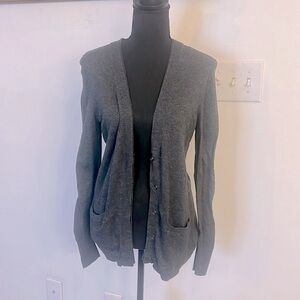 Ann Taylor Loft Cotton and Wool Button-Up Cardigan W/Pockets, Sz. M.